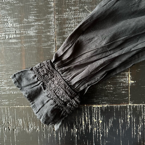 GAP Women Long Sleeve Puff Sleeve Smocked Maxi Dress in Black Size Small - Picture 7 of 12